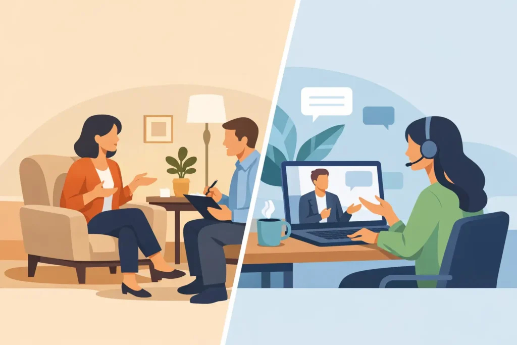In Person Versus Online Therapy: Which Fits?